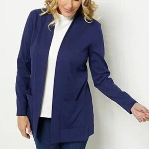 Isaac Mizrahi Live! Pima Cotton Cardigan – Navy Blue – Women’s 3X – Excellent